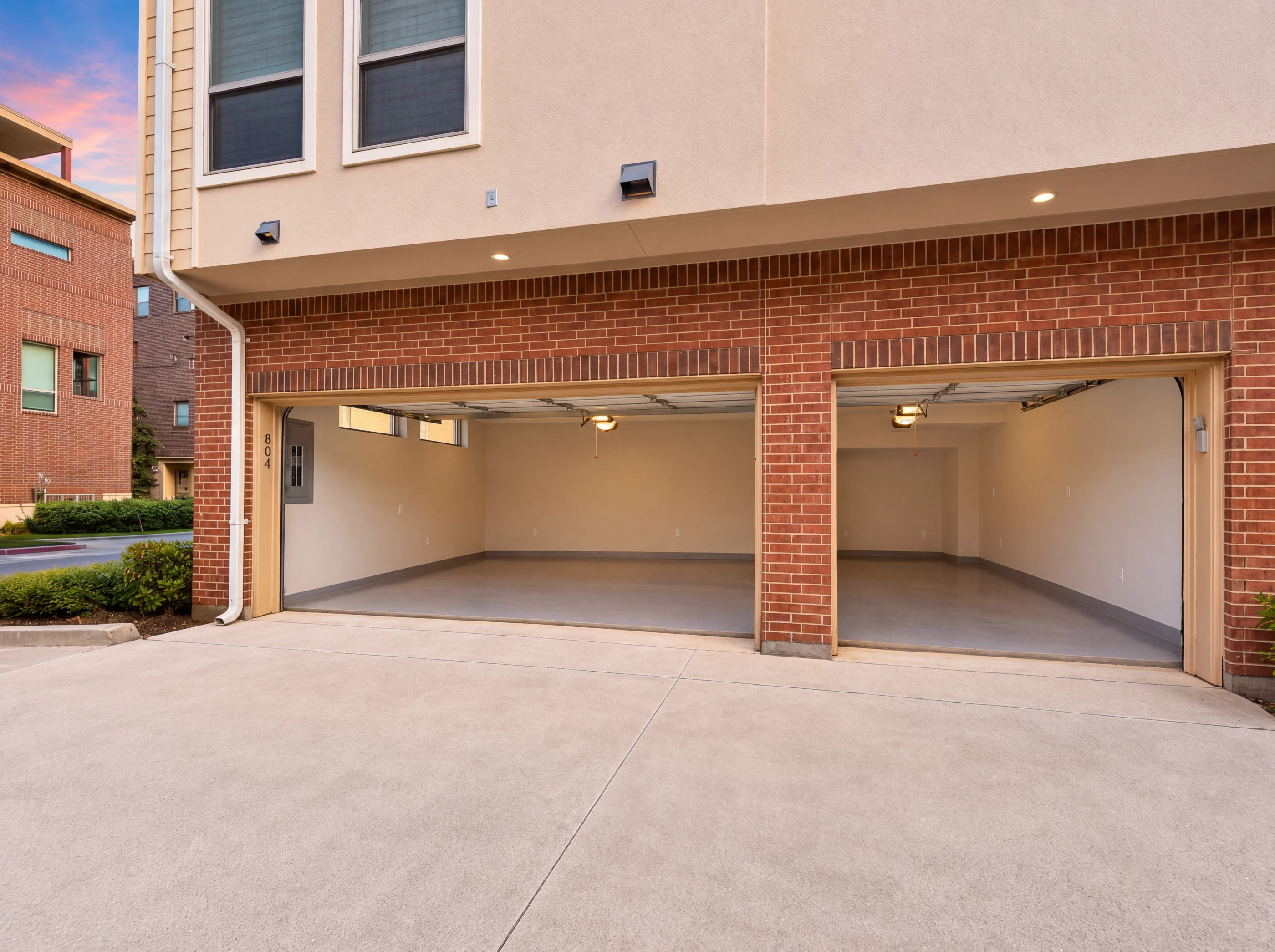 Three-car garage
