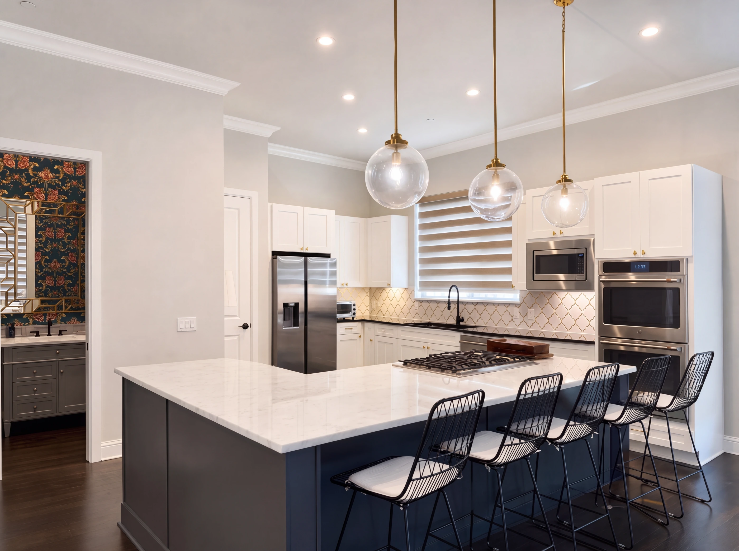 Kitchen island seating for five